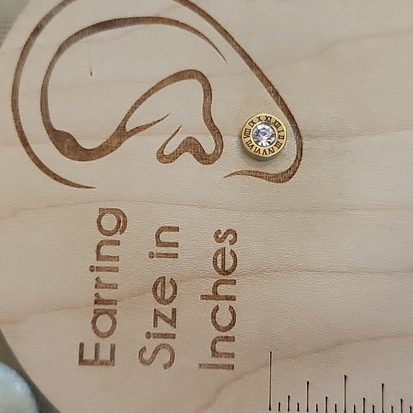 ROMAN NUMERAL BULLET STUD EARRINGS, Unisex - Picture 5 of 6